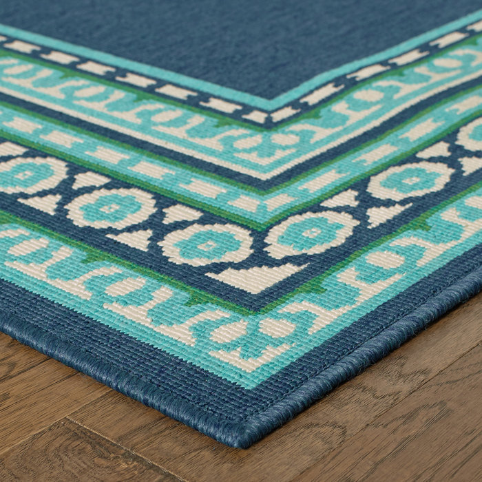 Lark Manor Deltana Teal/Blue/Green/White Indoor / Outdoor Area Rug